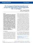 The Treatment of Small Intestinal Bacterial Overgrowth With Enteric