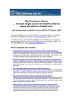 The Cochrane Library … the best single source of reliable evidence