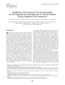 Guidelines of the American Thyroid Association During Pregnancy and Postpartum