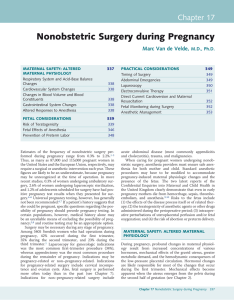 Nonobstetric Surgery during Pregnancy Chapter 17 Marc Van de Velde, M.D., Ph.D.