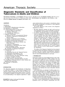 American Thoracic Diagnostic Standards and Classification of Tuberculosis in Adults and Children S