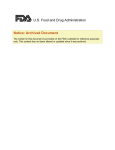 U.S. Food and Drug Administration Notice: Archived Document