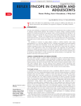 T REFLEX SYNCOPE IN CHILDREN AND ADOLESCENTS