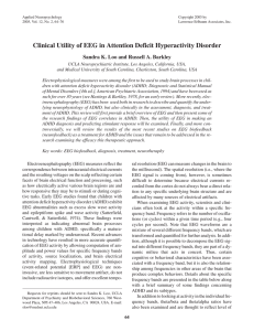 Clinical Utility of EEG in Attention Deficit Hyperactivity Disorder