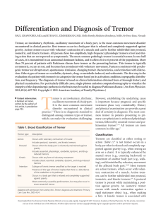 Differentiation and Diagnosis of Tremor