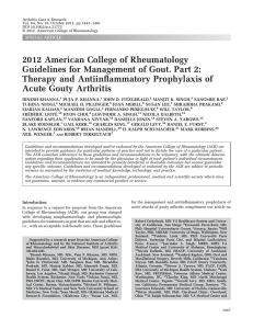 2012 American College of Rheumatology Therapy and Antiinflammatory Prophylaxis of
