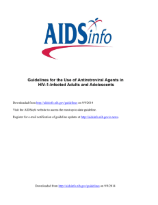 Guidelines for the Use of Antiretroviral Agents in