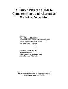 A Cancer Patient's Guide to Complementary and Alternative Medicine, 2nd edition