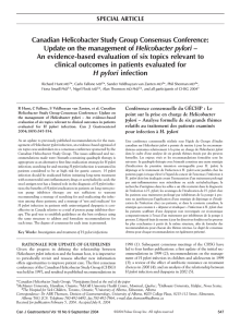 Canadian Helicobacter Study Group Consensus Conference: