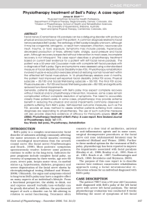 Physiotherapy treatment of Bell’s Palsy: A case report Case Report