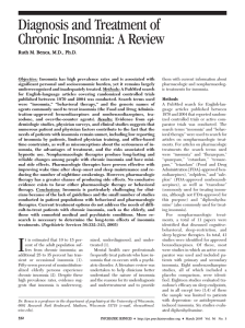 Diagnosis and Treatment of Chronic Insomnia: A Review R Ru