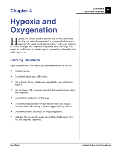 H Hypoxia and Oxygenation Chapter 4