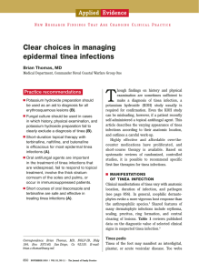 T Clear choices in managing epidermal tinea infections Applied Evidence