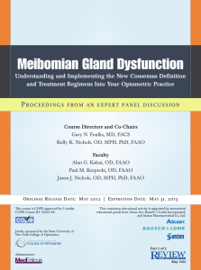 Meibomian Gland Dysfunction