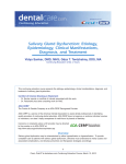 Salivary Gland Dysfunction: Etiology, Epidemiology, Clinical Manifestations, Diagnosis, and Treatment