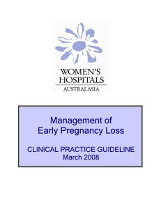 Management of Early Pregnancy Loss  CLINICAL PRACTICE GUIDELINE