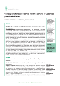 Caries prevalence and caries risk in a sample of Lebanese Abstract