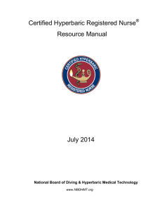 Certified Hyperbaric Registered Nurse Resource Manual July 2014