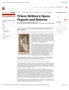 Where Britten`s Opera Departs and Returns