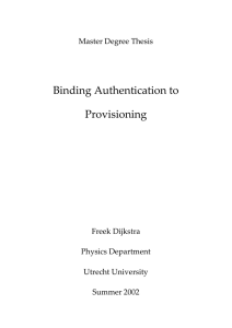 Binding Authentication to Provisioning