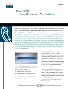 Cisco VG200: Cisco IP Telephony Voice Gateway