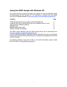 PDF Using the HASP dongle with Windows XP