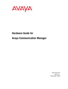 Avaya Communication Manager Hardware Guide