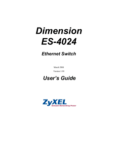 Dimension ES-4024 Ethernet Switch: User`s Guide
