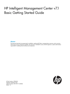 HP Intelligent Management Center v7.1 Basic Getting Started Guide