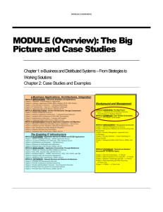 MODULE (Overview): The Big Picture and Case Studies