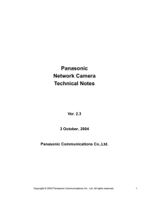 Panasonic Network Camera Technical Notes - cs.psn
