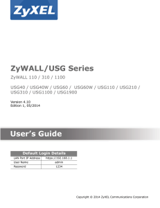 ZyWALL/USG Series User`s Guide