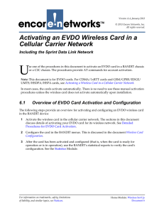 Activating an EVDO Wireless Card in a Cellular