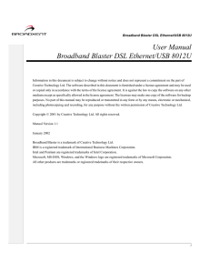 User Manual Broadband Blaster DSL Ethernet/USB 8012U