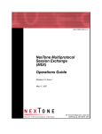 NexTone Multiprotocol Session Exchange (MSX) Operations Guide