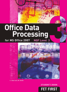Office Data Processing for MS Office 2007 Level 3 Student`s Book
