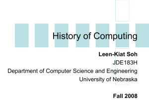 History of Computing - Department of Computer Science and