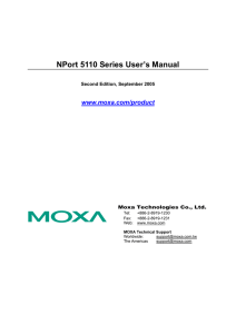 NPort 5110 Series User`s Manual