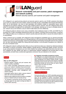 Network security scanner and port scanner for vulnerability