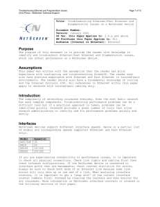 Troubleshooting Ethernet and Fragmentation Issues