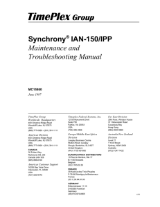 Synchrony IAN-150/IPP Maintenance and Troubleshooting Manual