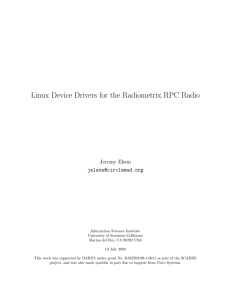 Linux Device Drivers for the Radiometrix RPC Radio