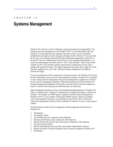 Chapter 10 Systems Management
