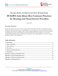 M3AAWG Anti-Abuse Best Common Practices for Hosting and Cloud