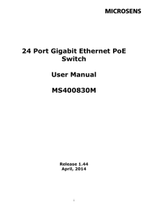 24 Port Gigabit Ethernet PoE Switch User Manual