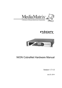 NION CobraNet Hardware Manual  Version 1.7.1.0 July 23, 2014