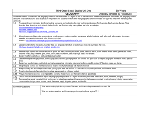 Third Grade Social Studies Unit One Six Weeks GEOGRAPHY