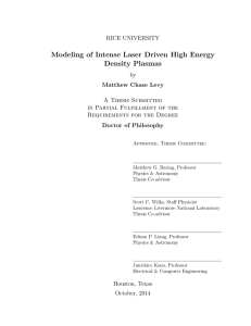 Modeling of Intense Laser Driven High Energy Density Plasmas