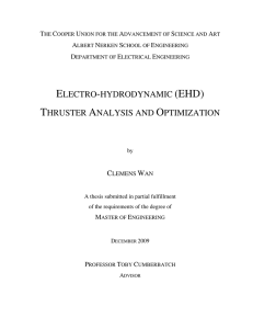 electro-hydrodynamic (ehd) thruster analysis and optimization