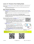 Lesson 37: Thomson`s Plum Pudding Model